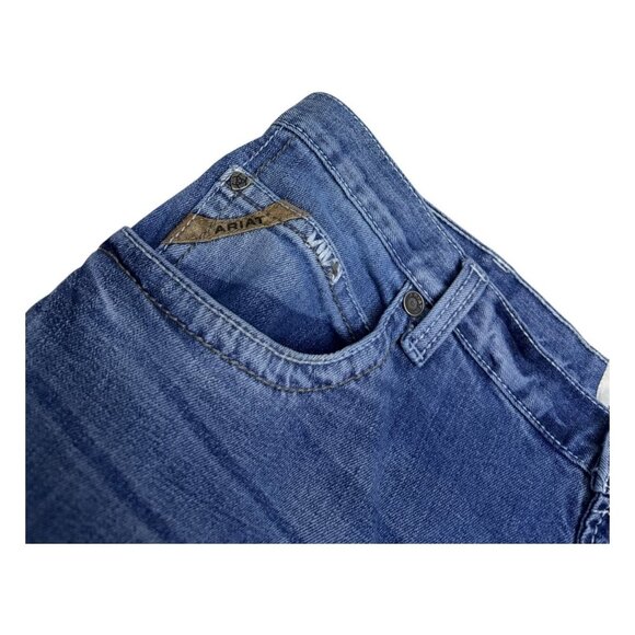 ARIAT Denim Relaxed Boot Cut Western Cowboy Casual Blue Jeans Mens 44x38 - Picture 7 of 9